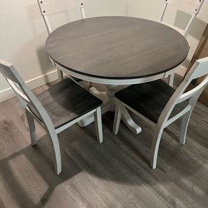 Kitchen table and chairs for sale. Set is 2 years old and barely used. 42” round